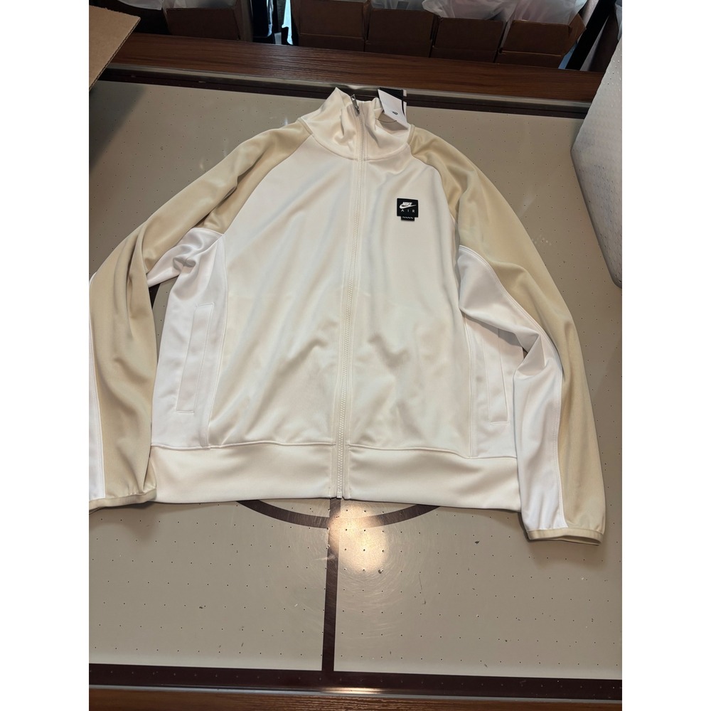 Nike Air Mens Track Jacket White Tan Full Zip IB2145-133 Large NWT
